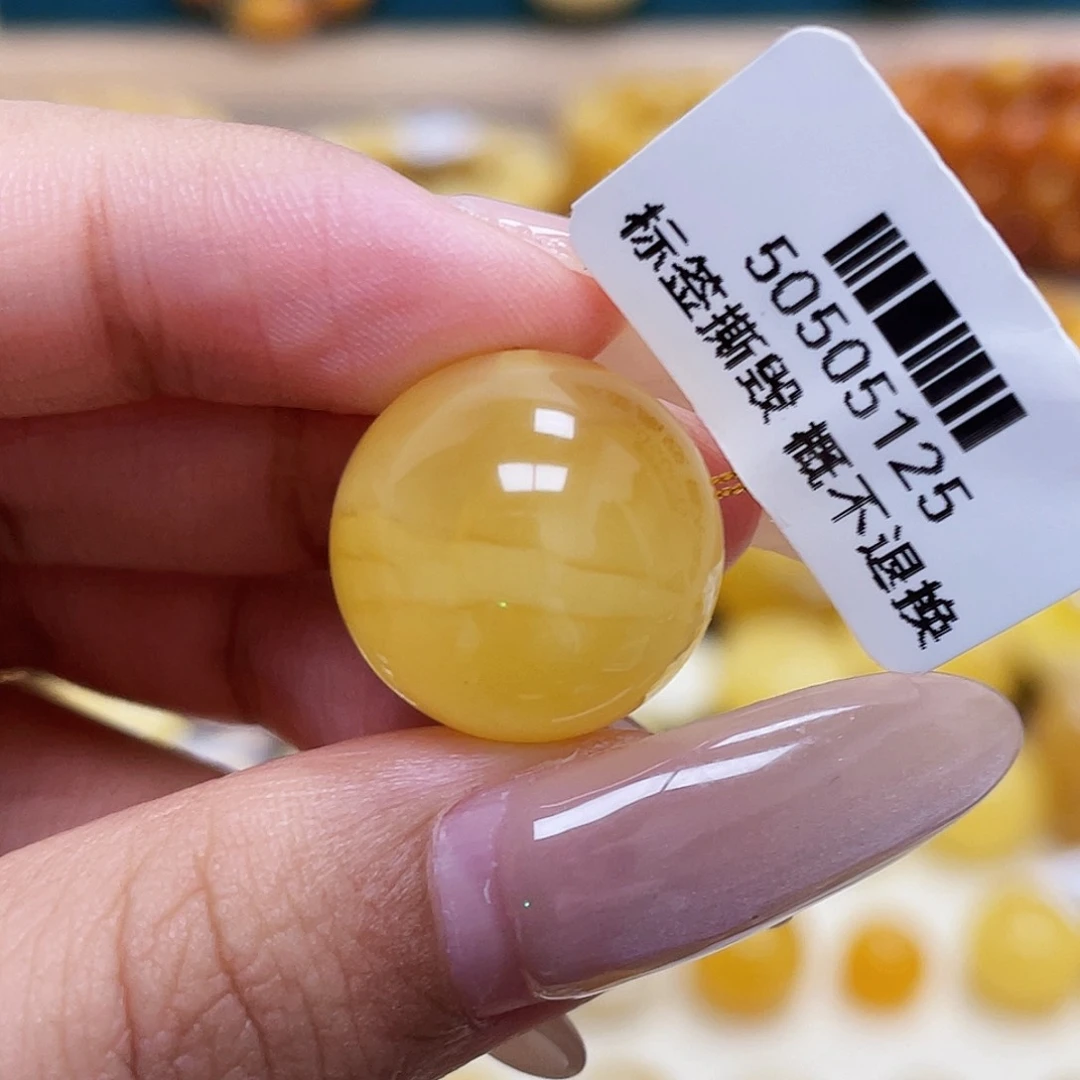 琥珀未镶嵌珠宝奇石16.8mm圆珠