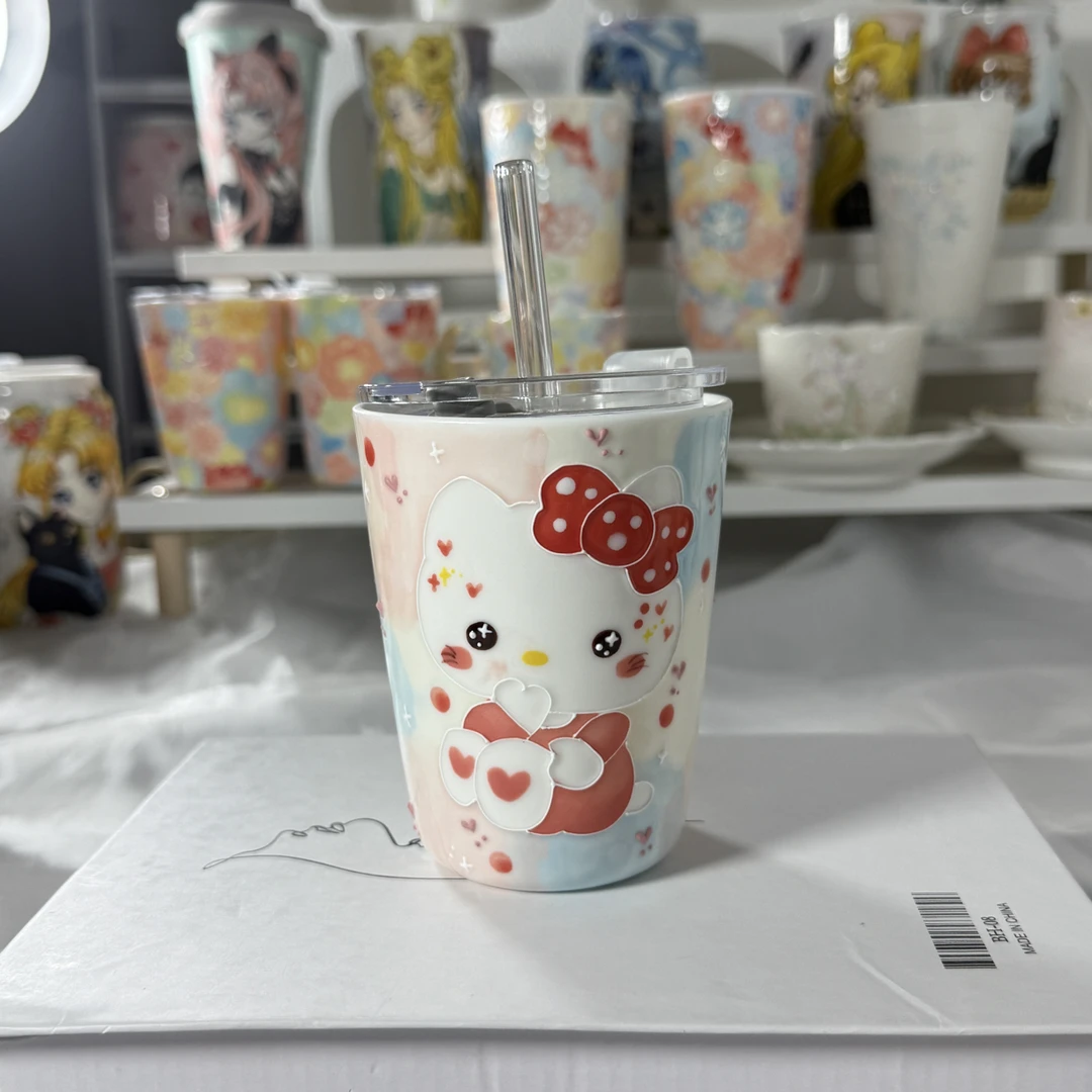 景德镇手绘Hello Kitty随行杯玉泥款