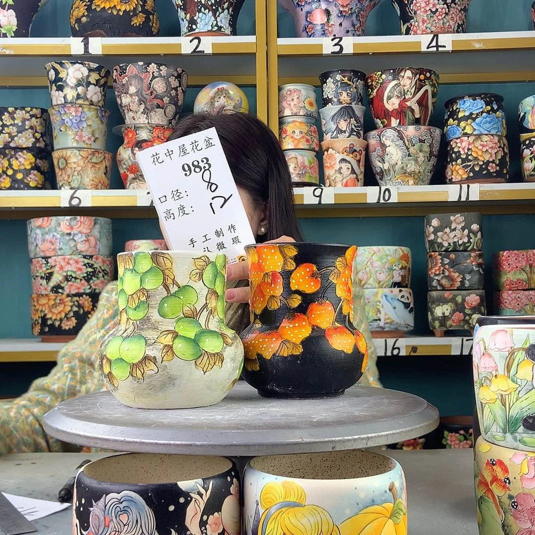 陶景德镇手工花盆983