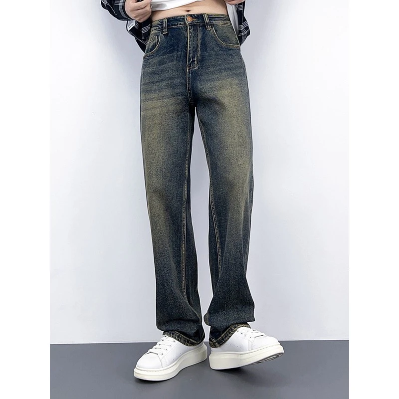高端牛仔裤男款宽松直筒春秋新款档次美式潮牌复古百搭休闲长裤子