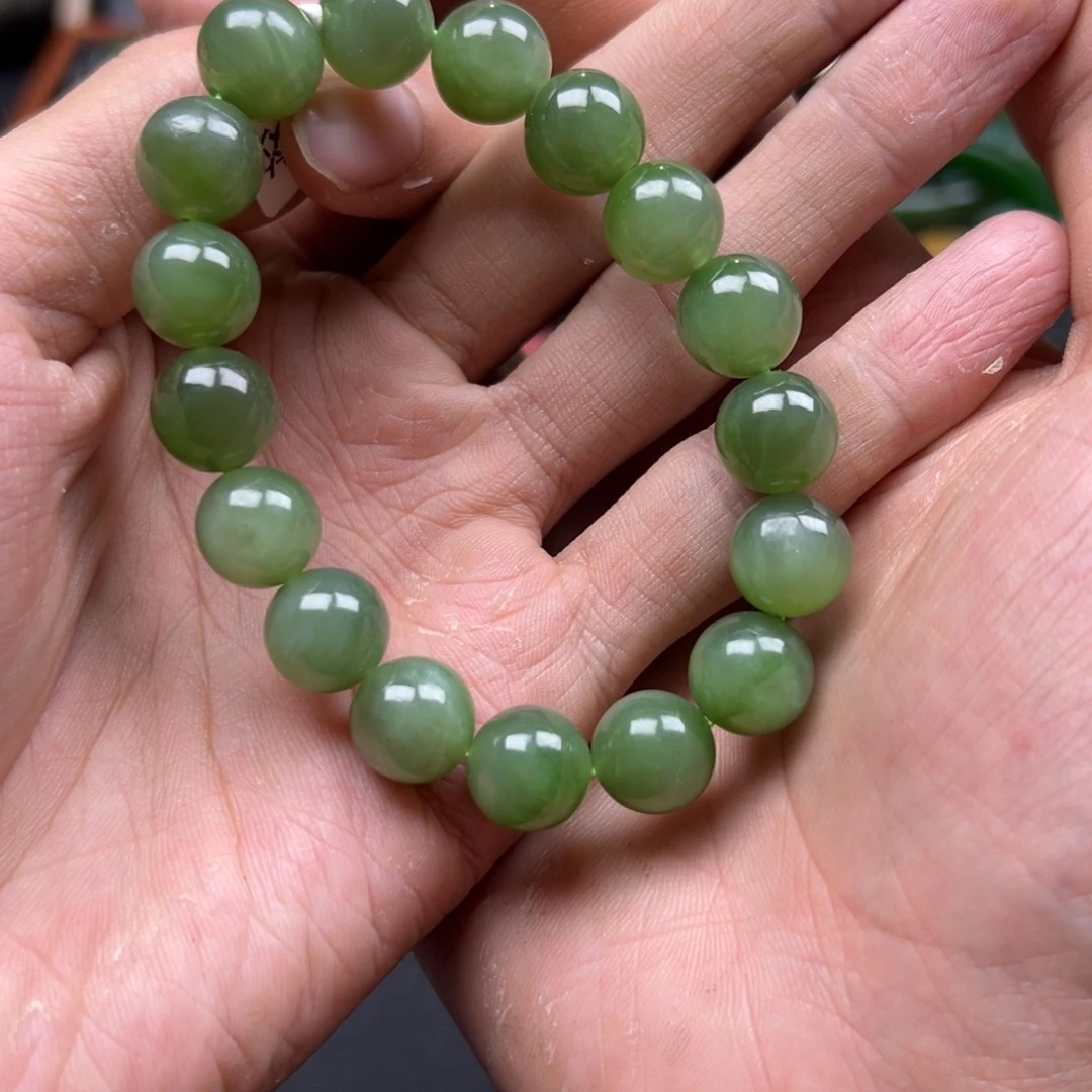 和田玉手链未镶嵌碧玉卡12多样性拍一发一