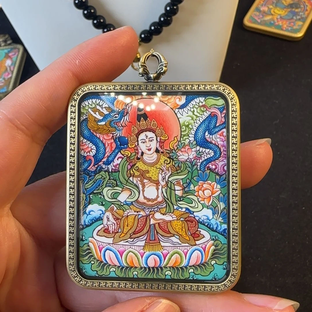 吊坠白度母➕坦诚热贡唐卡