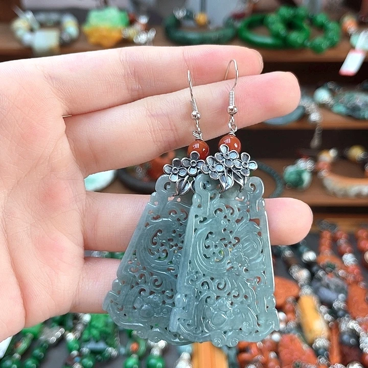 翡翠未镶嵌耳饰饰品