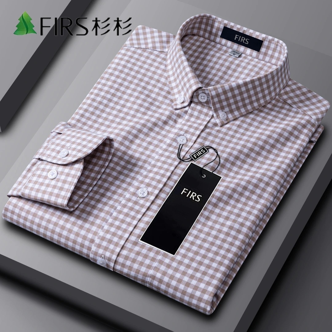 杉杉高品质全棉格子衬衫2025春秋爆款商务休闲职业装中年长袖衬衣