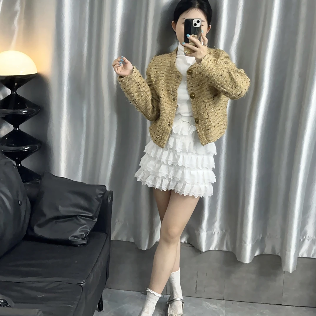 【虎妹推荐】小个子香槟色小香风短外套