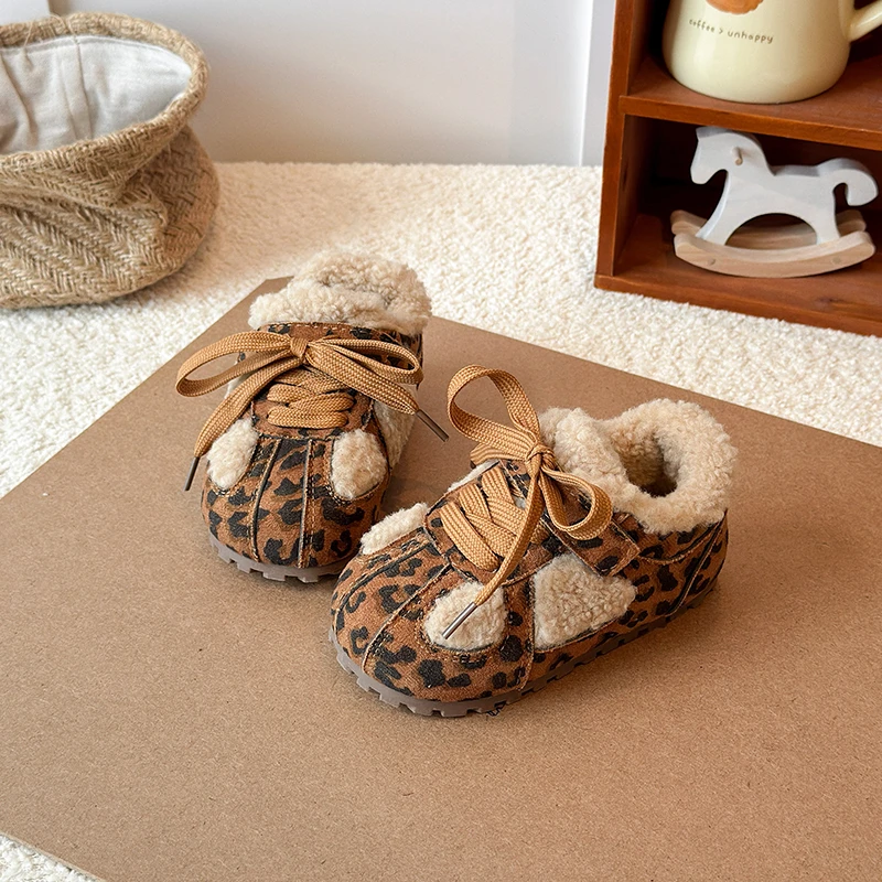 男女童加绒阿甘鞋2025冬季新款儿童防滑软底轻便保暖户外潮款棉鞋