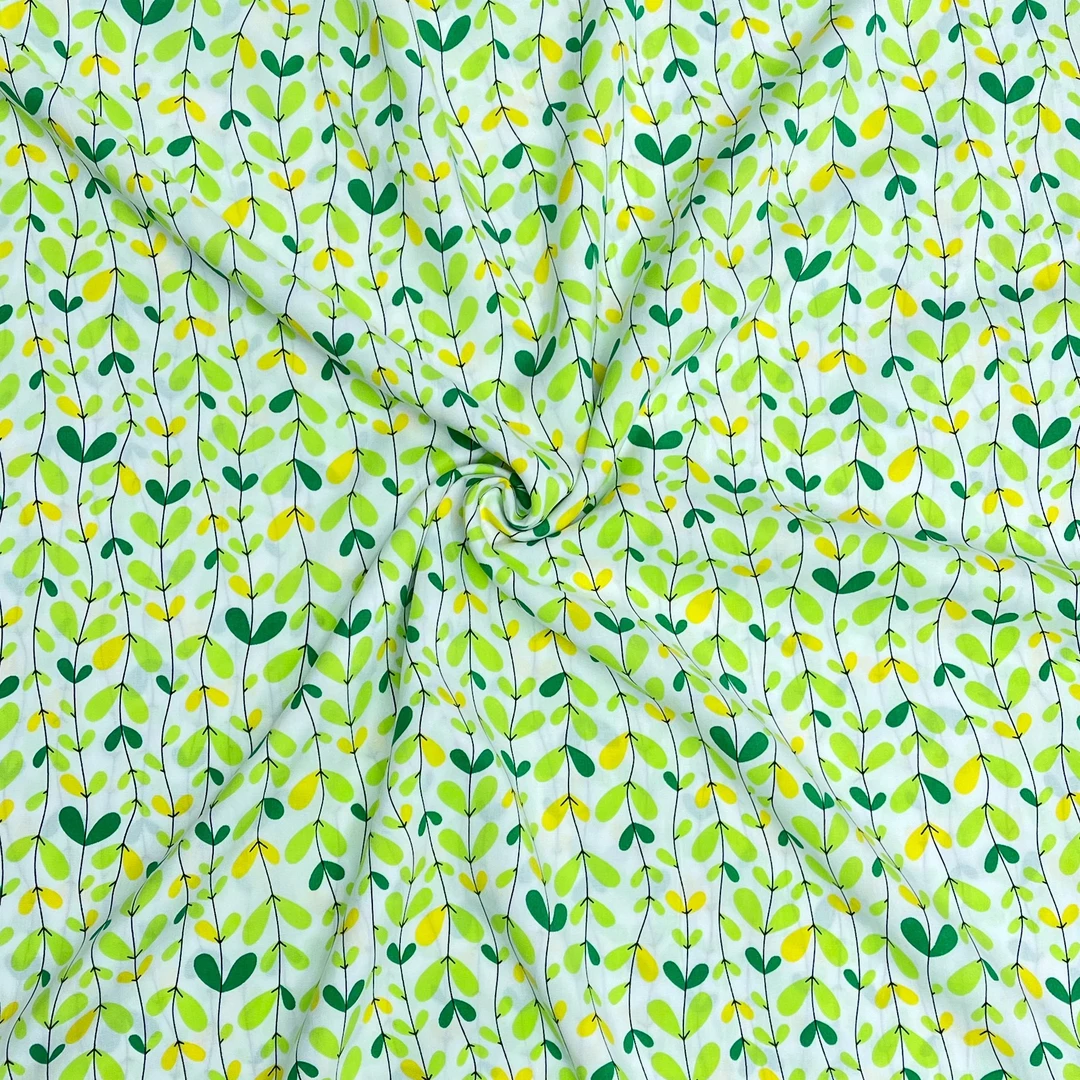 【云锦1店】25212-8号 清新绿藤恋花 棉绸服装布料面料