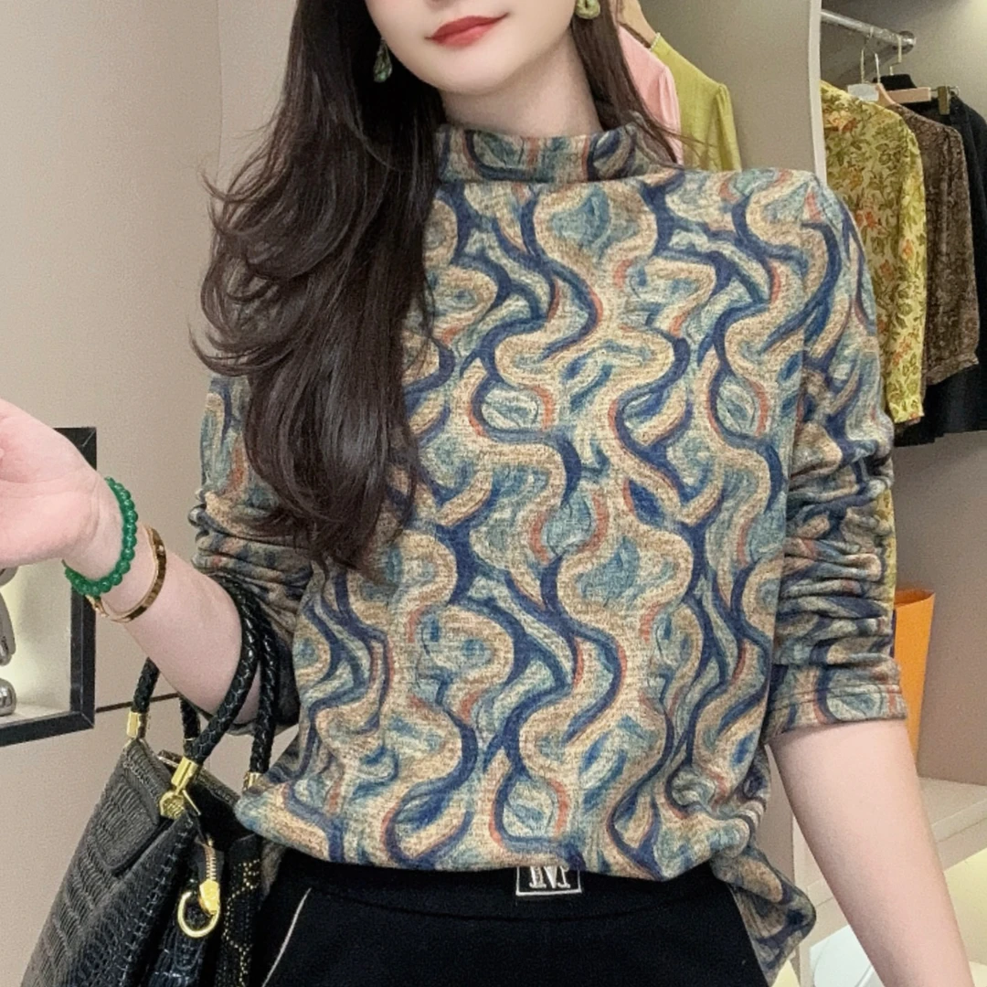 2024年新款百搭印花显瘦打底衫Q24CD2001