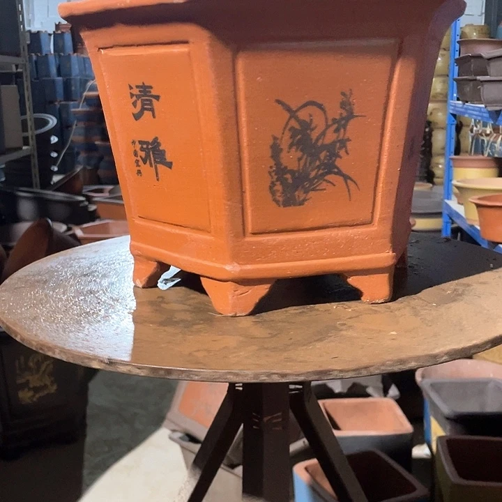 32红清雅六方花盆花盆