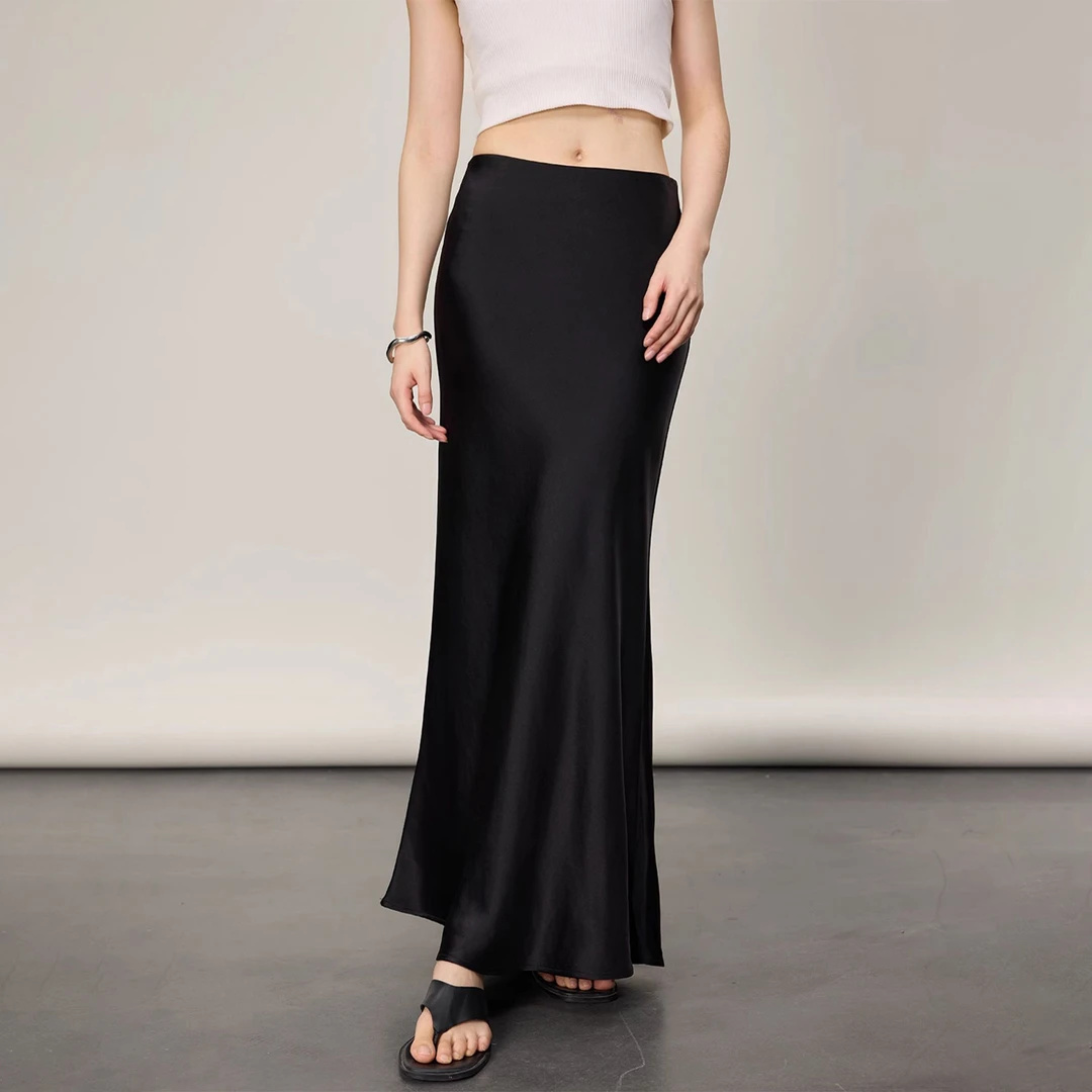 醋酸气质鱼尾裙女梨型身材高腰遮胯显瘦半身裙大码丝滑垂感包臀裙