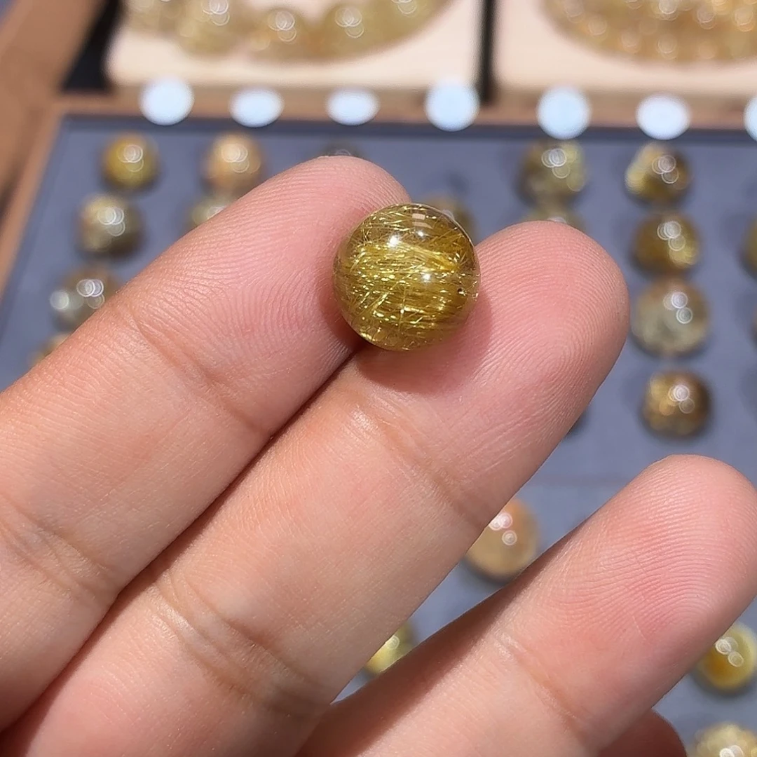 发晶珠宝半成品未镶嵌单珠460