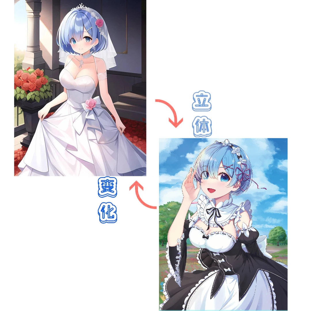 蕾姆从零开始的异世界生活拉姆渐变画生日礼物二次元男生女生礼品
