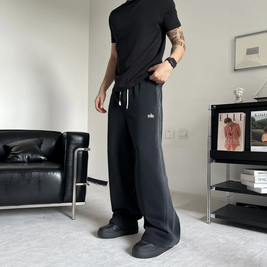 美式宽松型男秋季长裤休闲裤潮流垂感阔腿卫裤渐变色休闲裤痞帅男