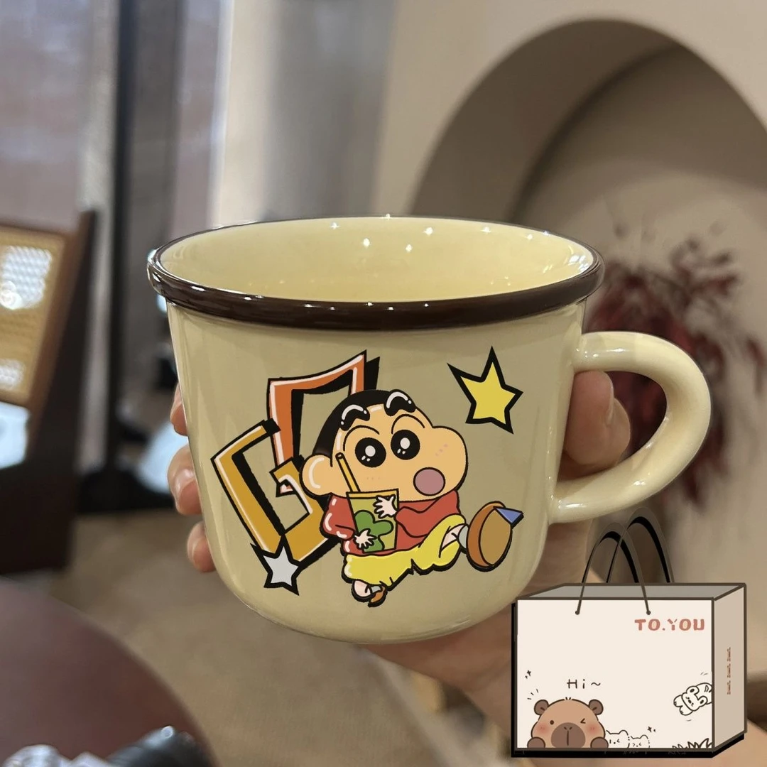 蜡笔小新生日礼物马克杯便携陶瓷水杯家用情侣可爱杯子卡通日系HR