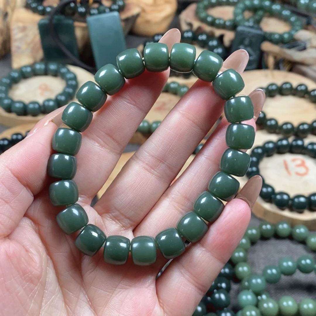 和田玉（青玉）手链未镶嵌
