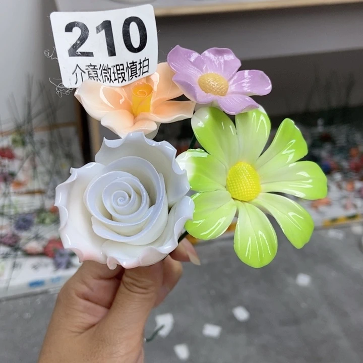摆件手工制作陶瓷花