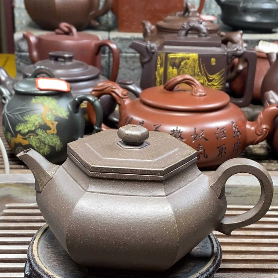 紫砂茶壶白11 大彬六方