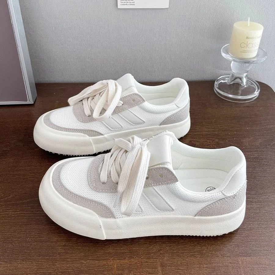 6534白色夏季新款小众设计网面板鞋女ins潮百搭休闲鞋低帮平底鞋