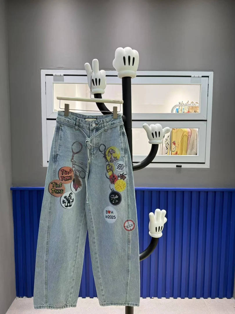 4667#深圳BOHAN秀秀家2025早春新款圆图设计款牛仔裤