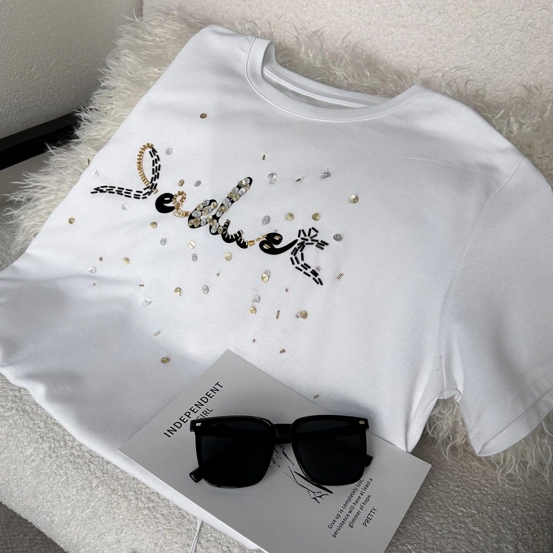 时尚圆领春款重工短袖ZM80008