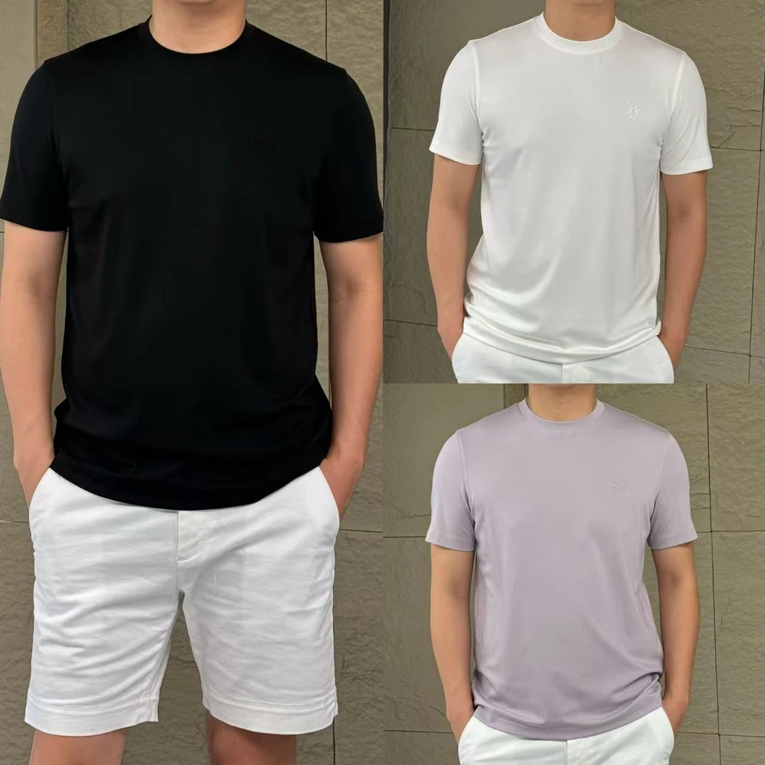 态度｜YZ662 夏季男士冰激淋色莫代尔棉简约款半袖T恤