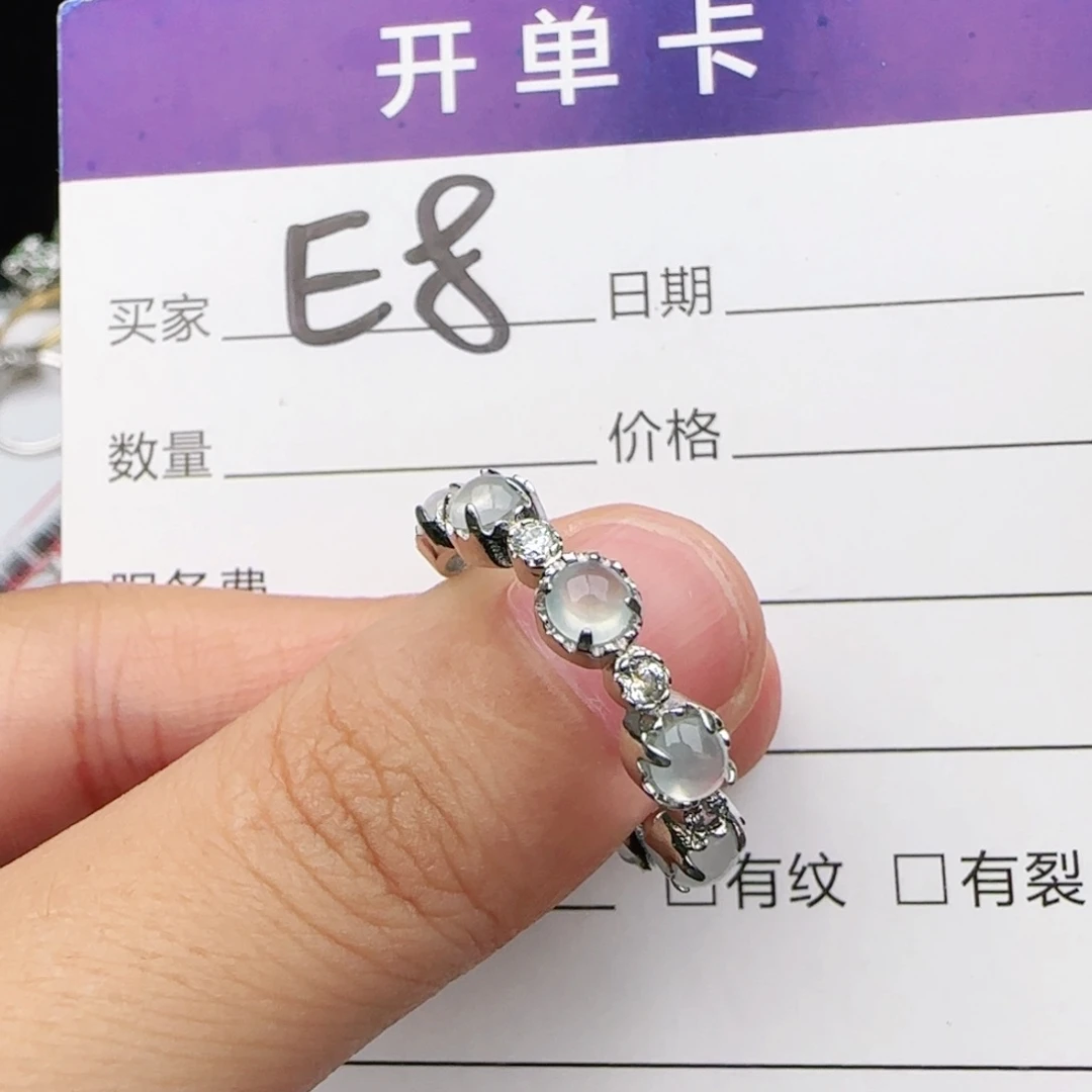 翡翠戒指银S925镶嵌戒指