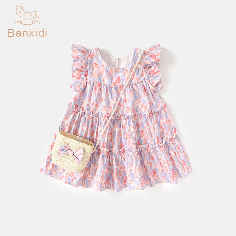 班喜迪女童连衣裙夏装2025新款洋气儿童公主裙夏季女宝宝背心裙子