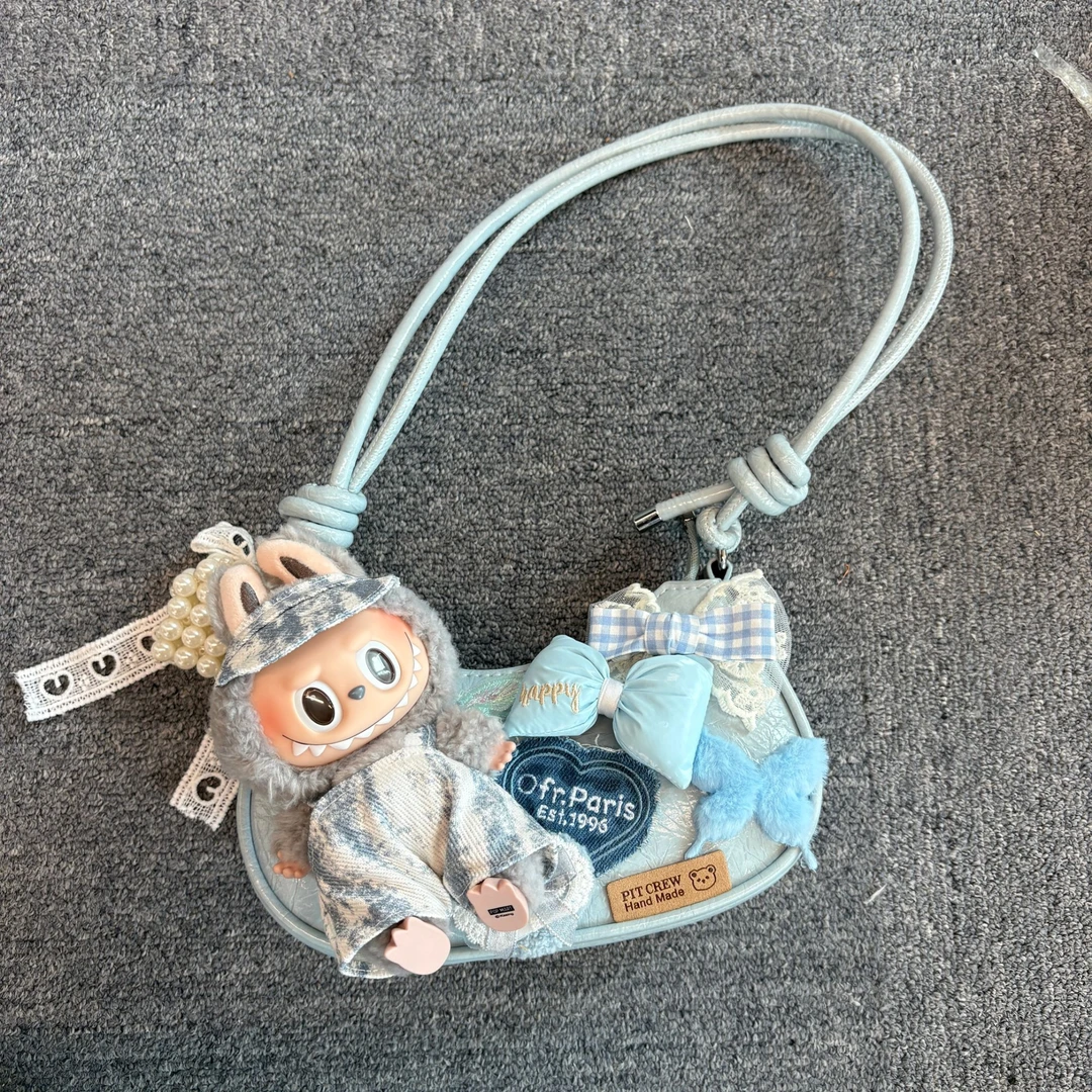 设计师定制毛绒娃包潮玩时尚百搭包包布布芝麻豆豆包