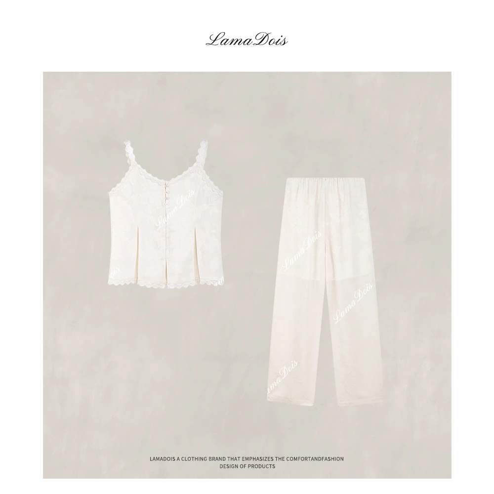鱼er【云端漫步】设计师高定/百搭吊带上衣/裤子内搭组-YR24051-1