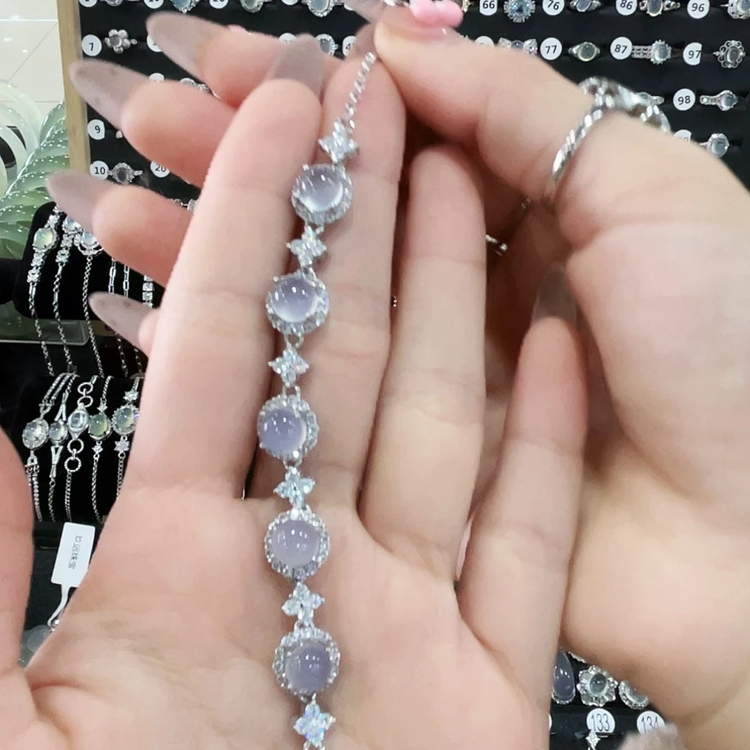 猪***花玛瑙/玉髓银S925镶嵌手链