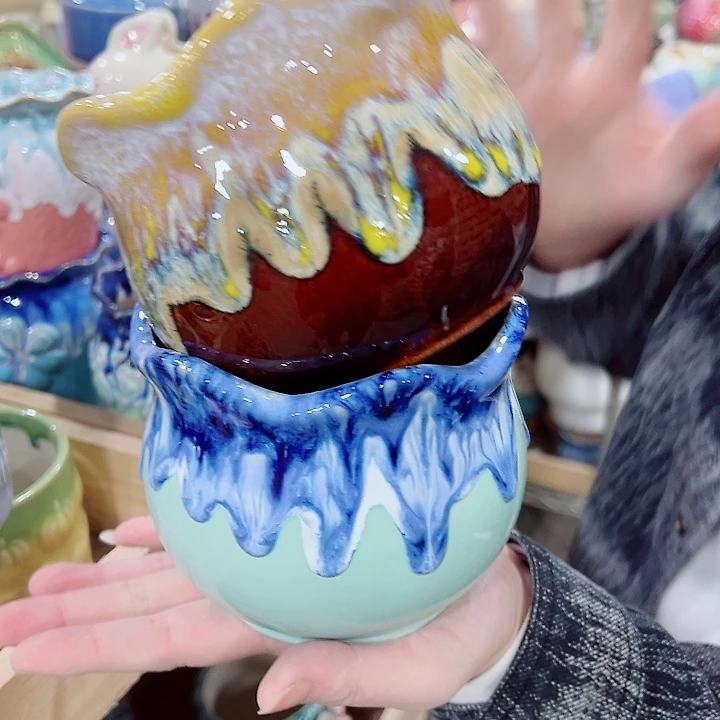 有孔，凑单福利满10元发货陶瓷多肉花盆！