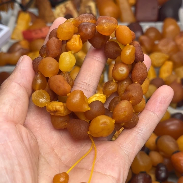 裸石琥珀未镶嵌天然蜜蜡手串