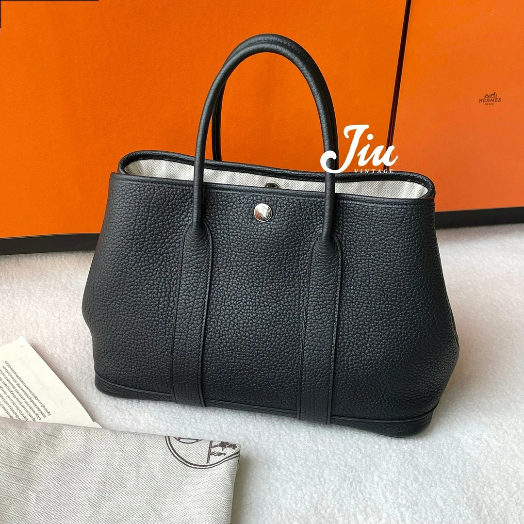 99新 Hermes/爱马仕 花园30黑银时尚经典 CG15-0040