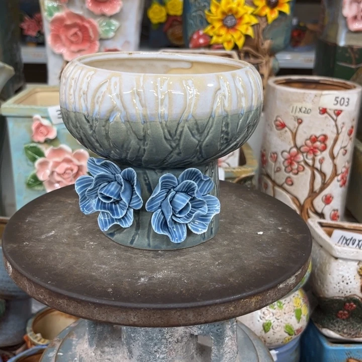 紫砂花盆粗陶材质多肉花盆