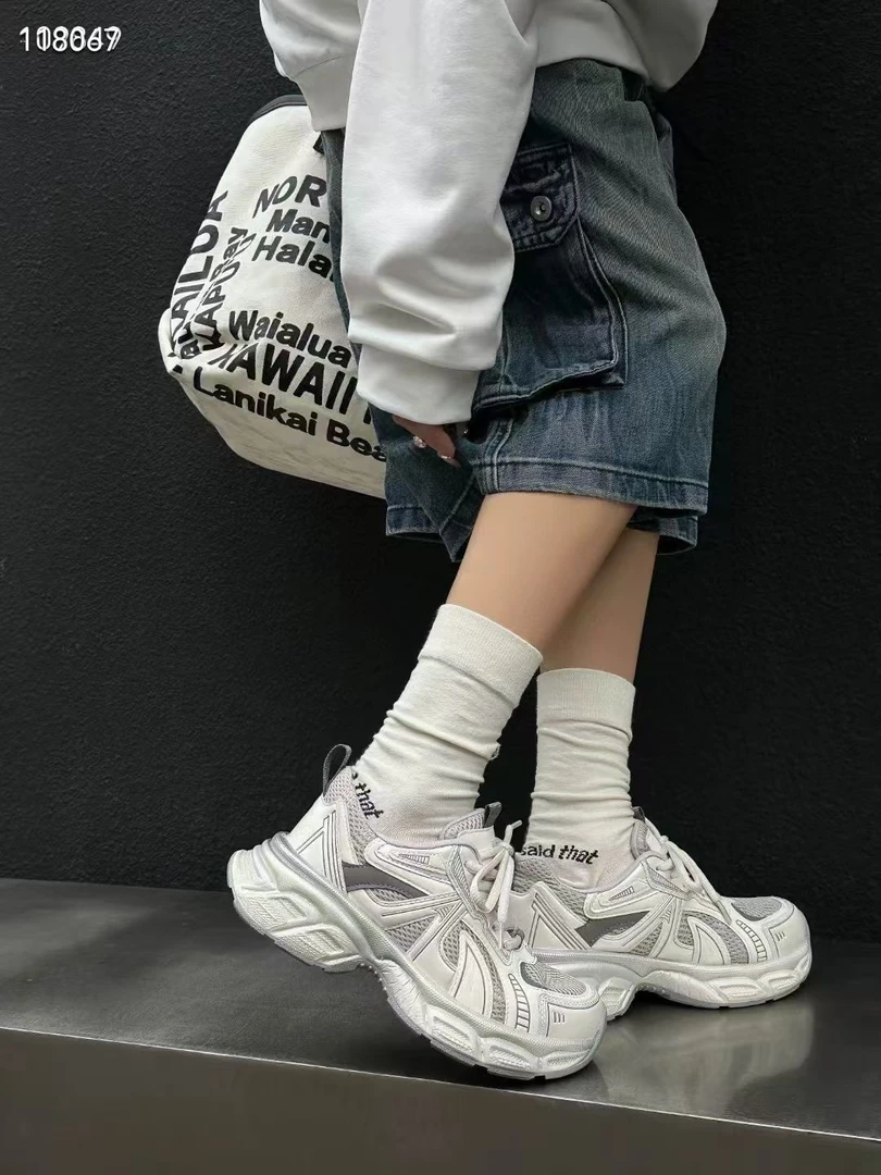 【真皮实体品质】韩版ins运动鞋百搭时尚潮流网红透气网面老爹