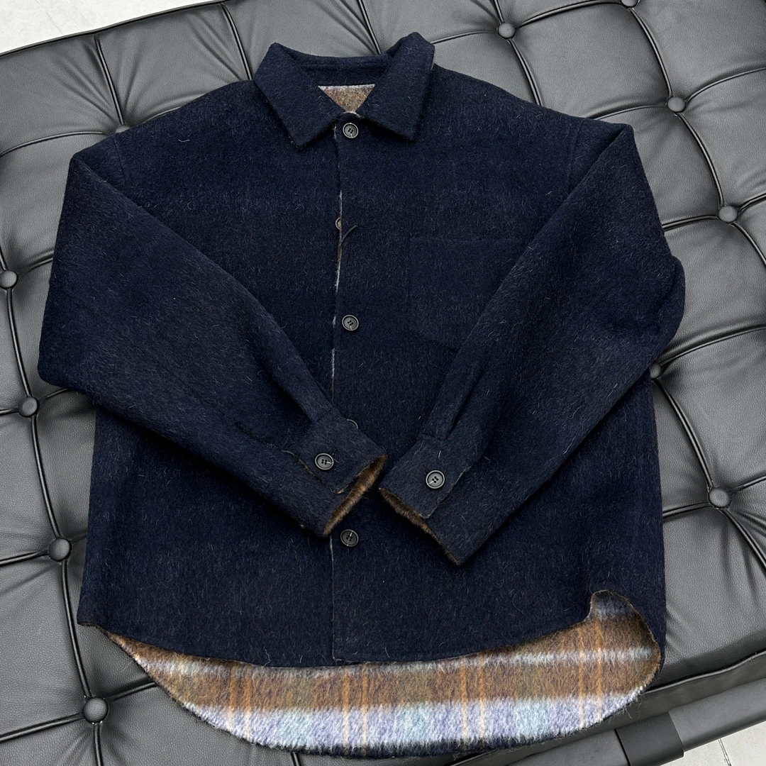 Lu SELECT 双面可穿条纹底双面尼衬衣外套 24SY079