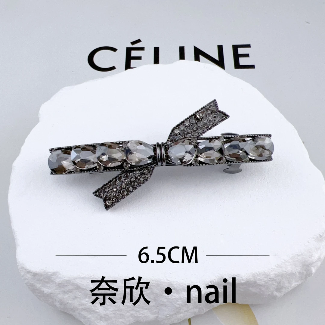 【奈欣·NAIL】设计师系列7102水晶蝴蝶结鸭嘴夹气质轻奢