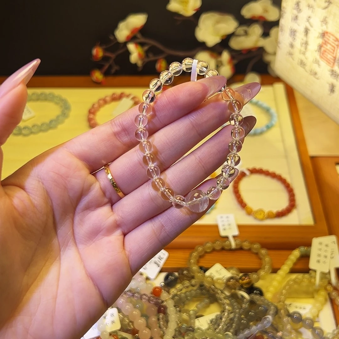 水晶手链银S925镶嵌T白水408