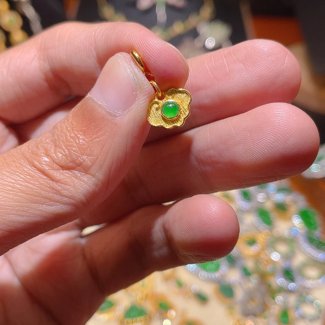 翡翠吊坠(不含链)银S925镶嵌