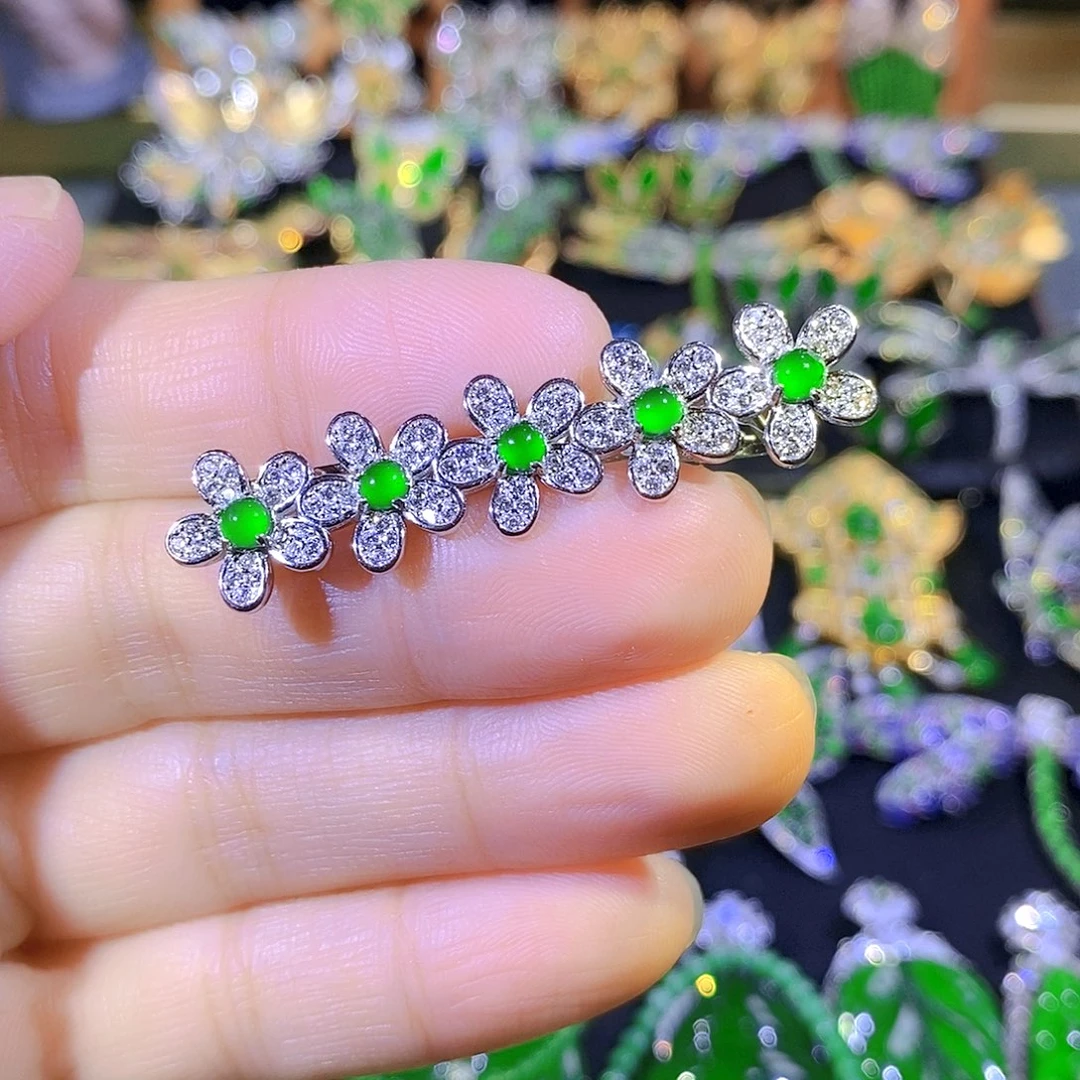 吊坠(不含链)银S925镶嵌翡翠