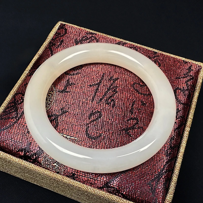 【璟宸】收藏级天然和田玉藕粉手镯