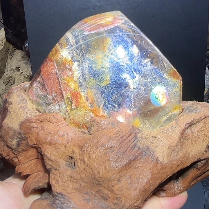 水晶珠宝半成品未镶嵌山涧彩霞