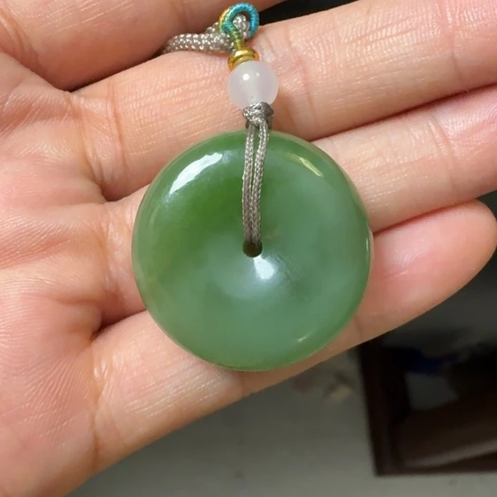 和田玉未镶嵌颈饰粉青28平安扣
