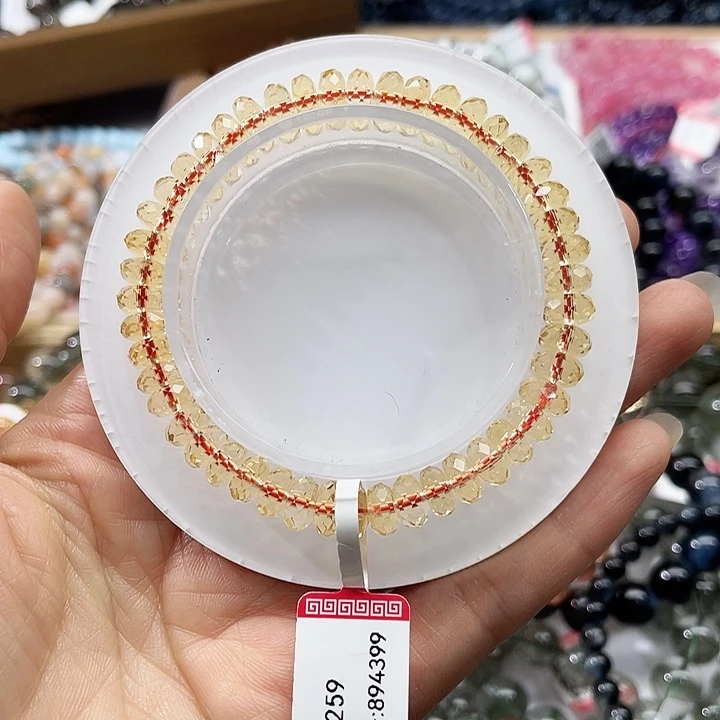 泽***z未镶嵌手链水晶刻面黄水晶7.2m