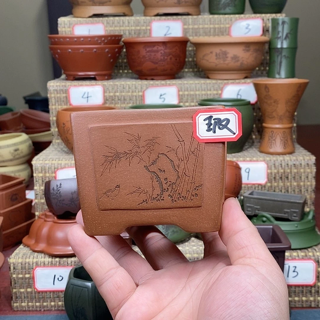 紫砂花盆我在等一