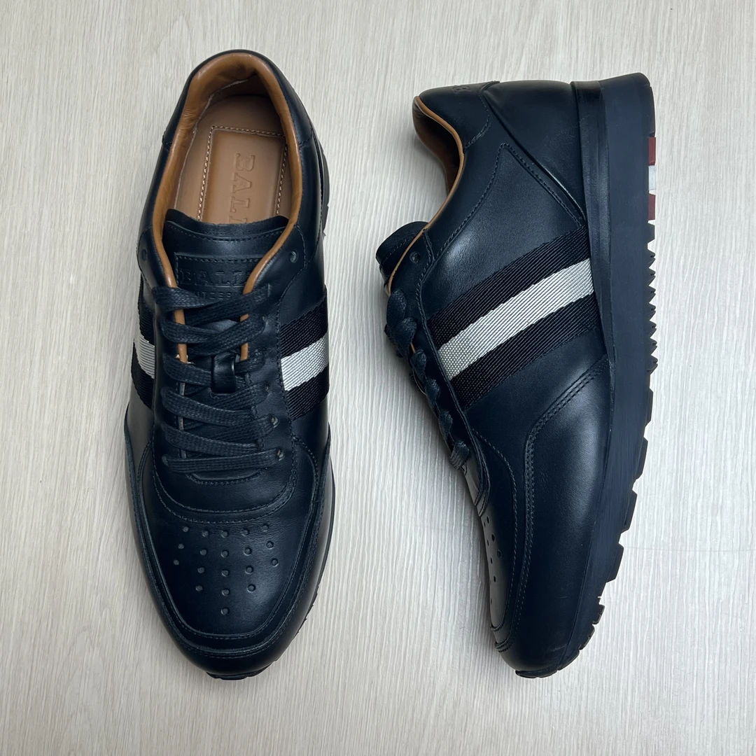 未使用 BALLY/巴利 男士经典条纹运动休闲鞋/B4600偏小一码