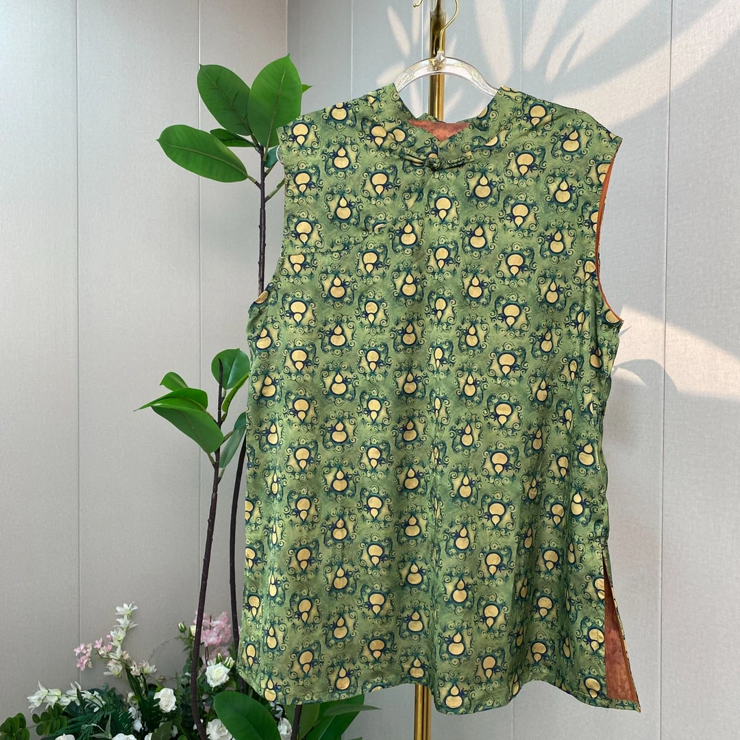 【如意福禄】2025夏季新款新中式国风中长款提花气质无袖宽松女上衣