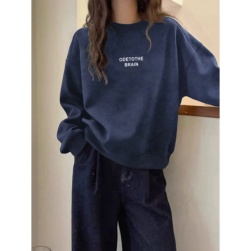 美式复古扎染圆领卫衣女2025秋冬新款加绒加厚宽松保暖时尚上衣潮