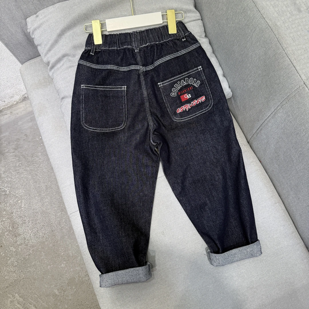 欧单现货/2025新品童装原纱不掉色牛仔裤高工艺刺绣春秋款 GB-010