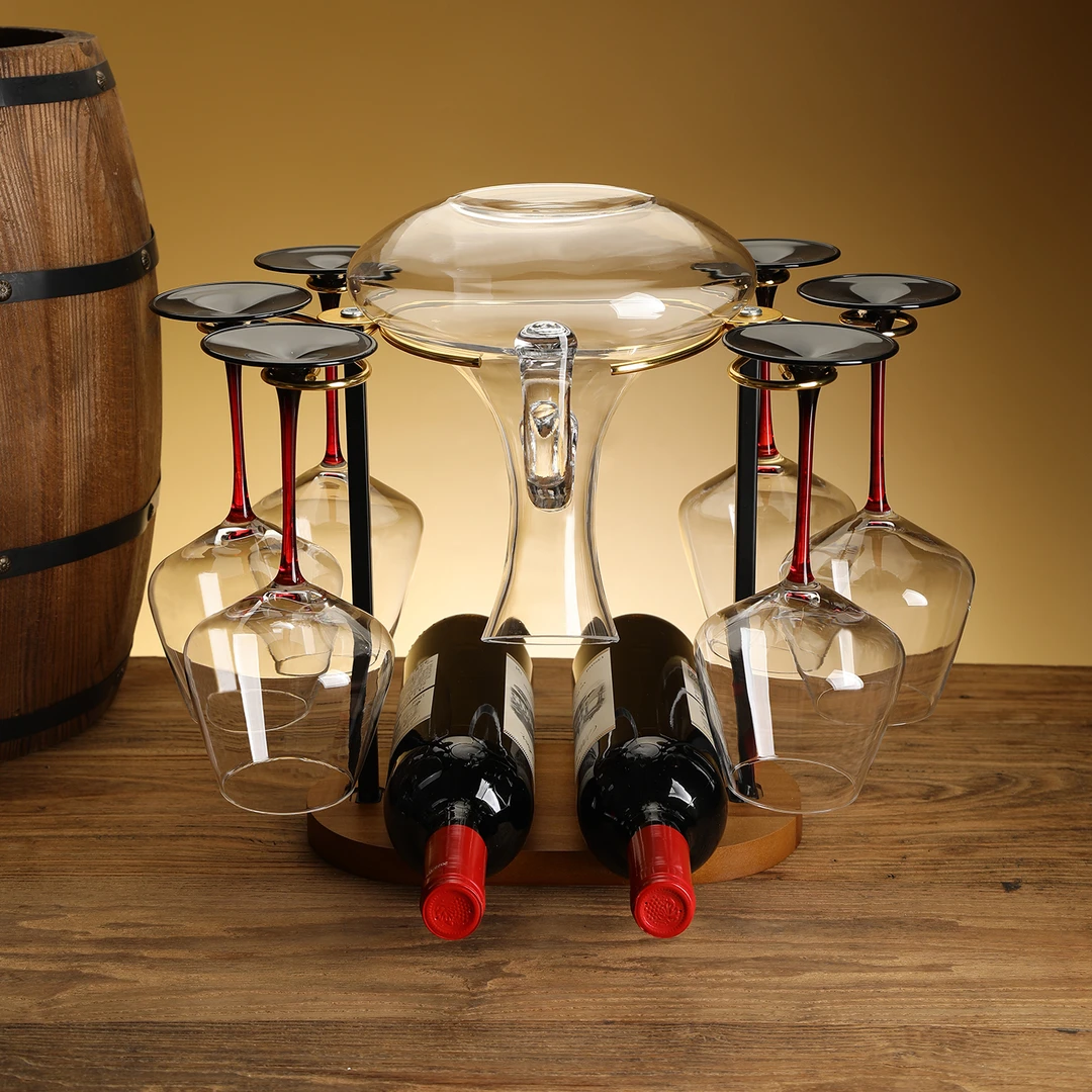 创意收纳红酒杯架倒悬挂高脚杯醒酒器架欧式高档家用酒柜装饰摆件